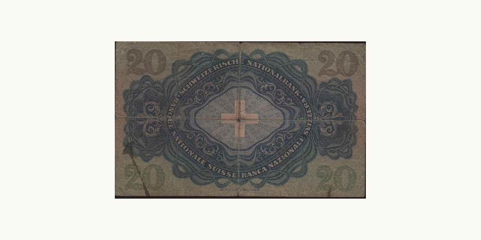 20 franc Switzerland 1939 — Back side