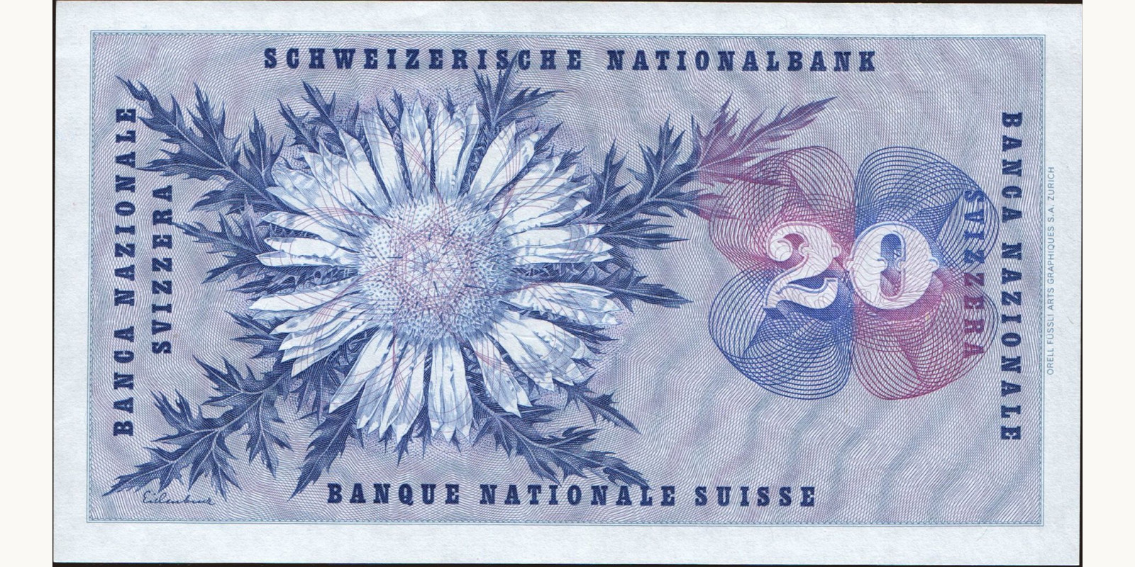 20 franc Switzerland 1961 — Back side