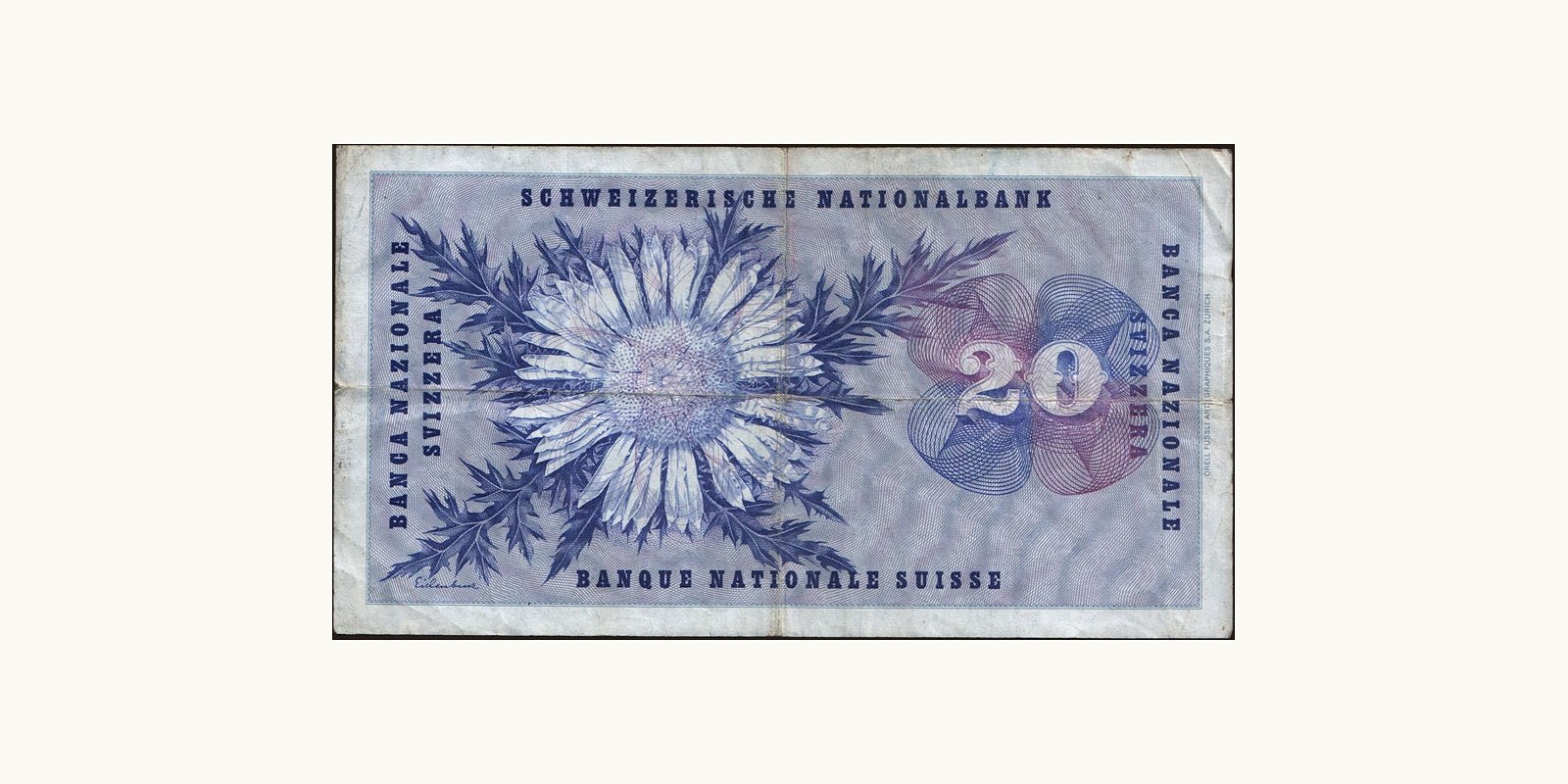 20 franc Switzerland 1967 — Back side