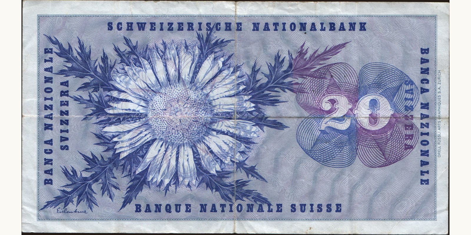 20 franc Switzerland 1976 — Back side