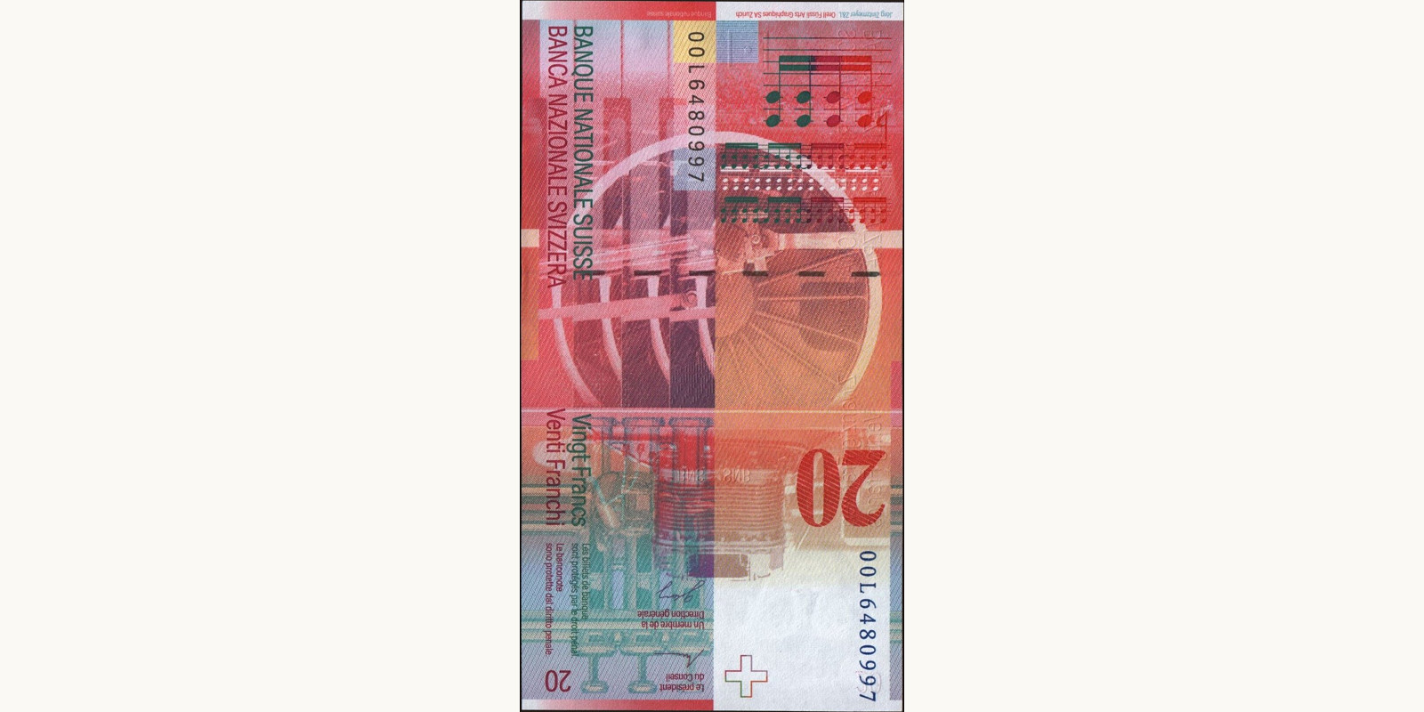 20 franc Switzerland 2000 — Back side