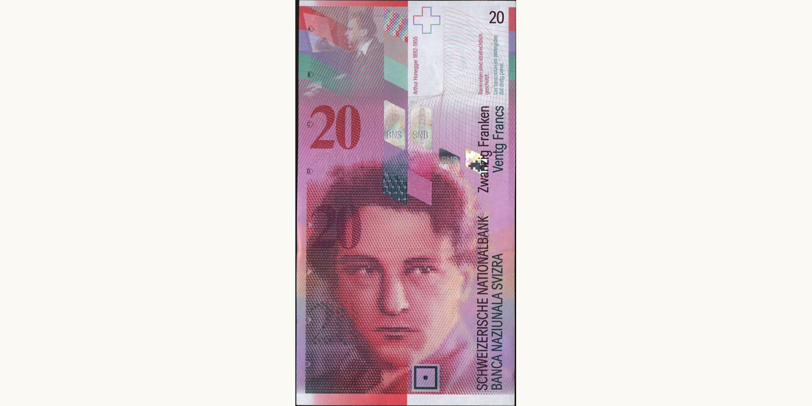 20 franc Switzerland 2000 — Front side