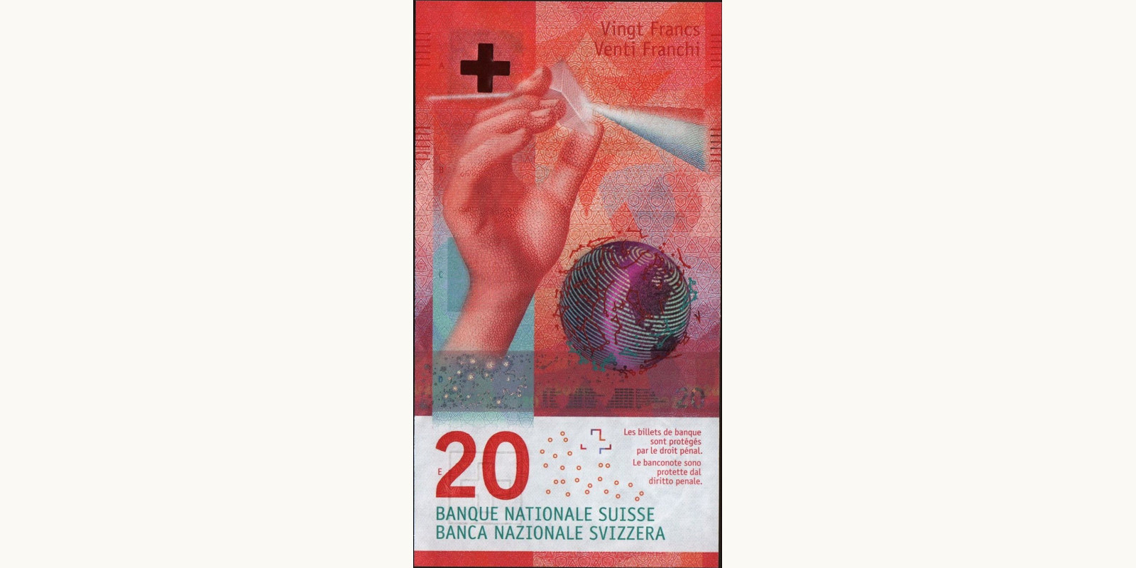 20 franc Switzerland 2015 — Front side