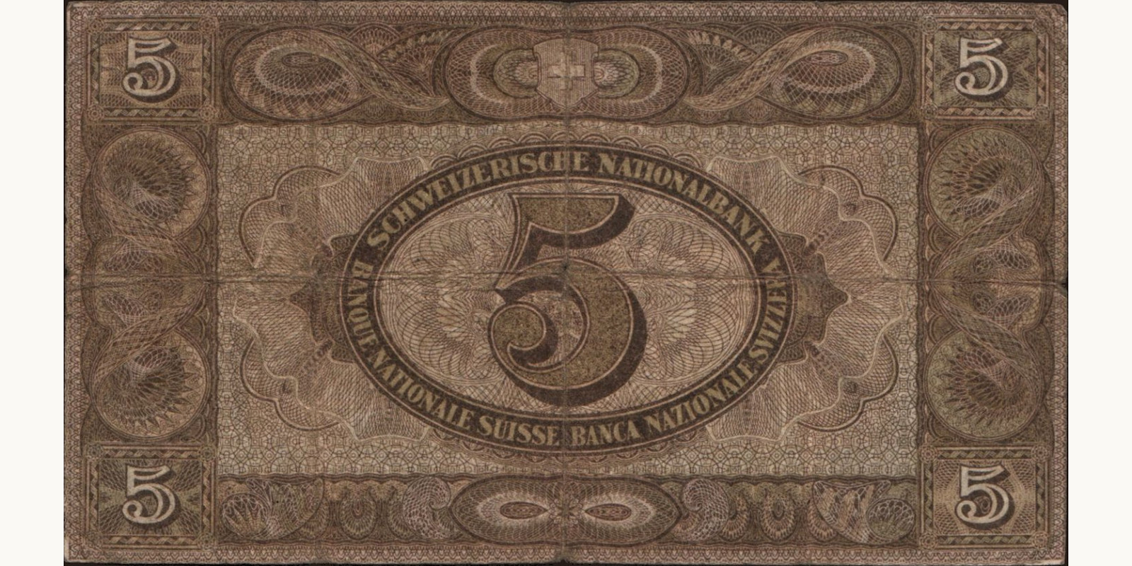 5 franc Switzerland 1921 — Back side