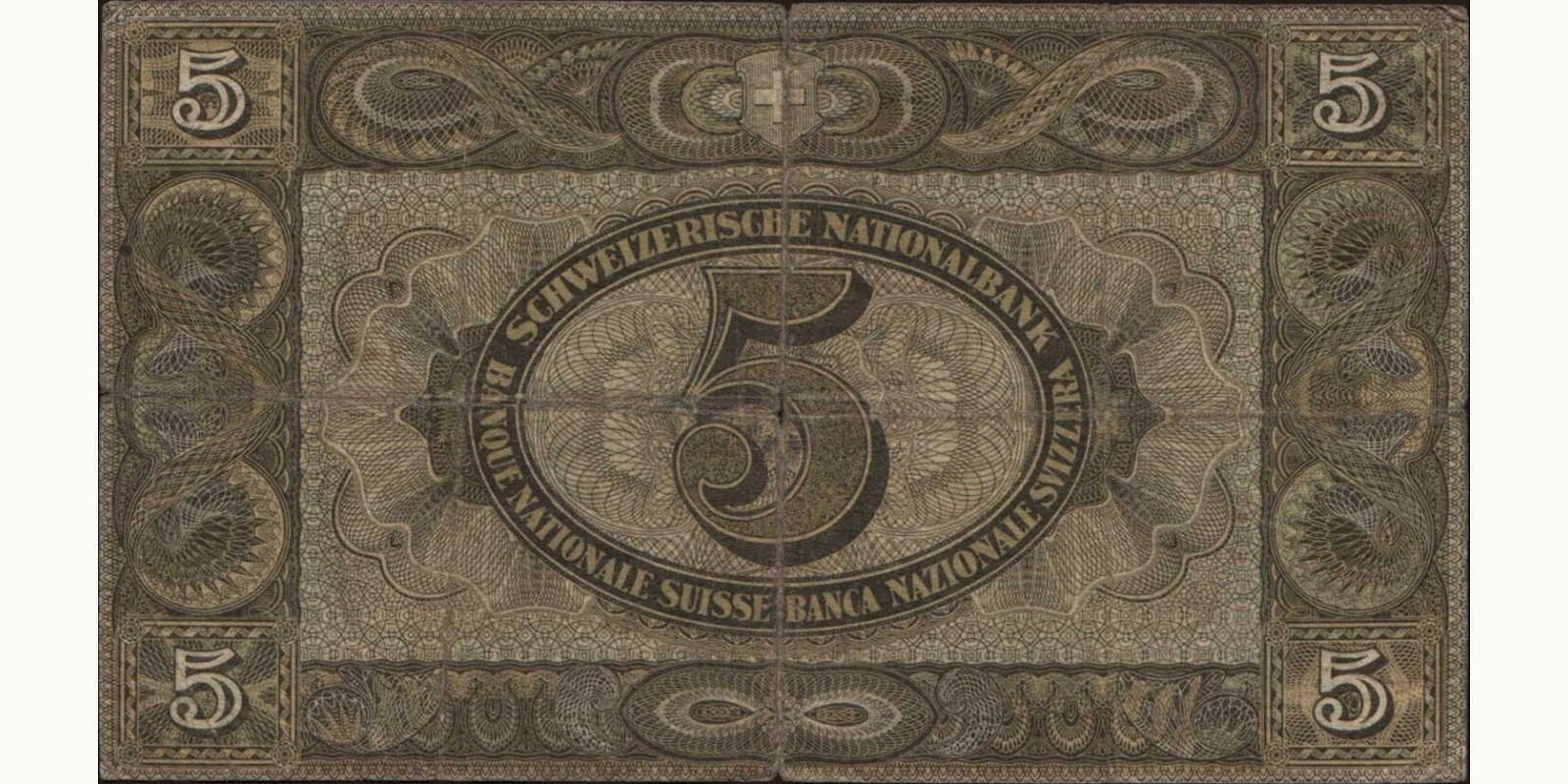 5 franc Швейцария 1936 — Оборотная сторона