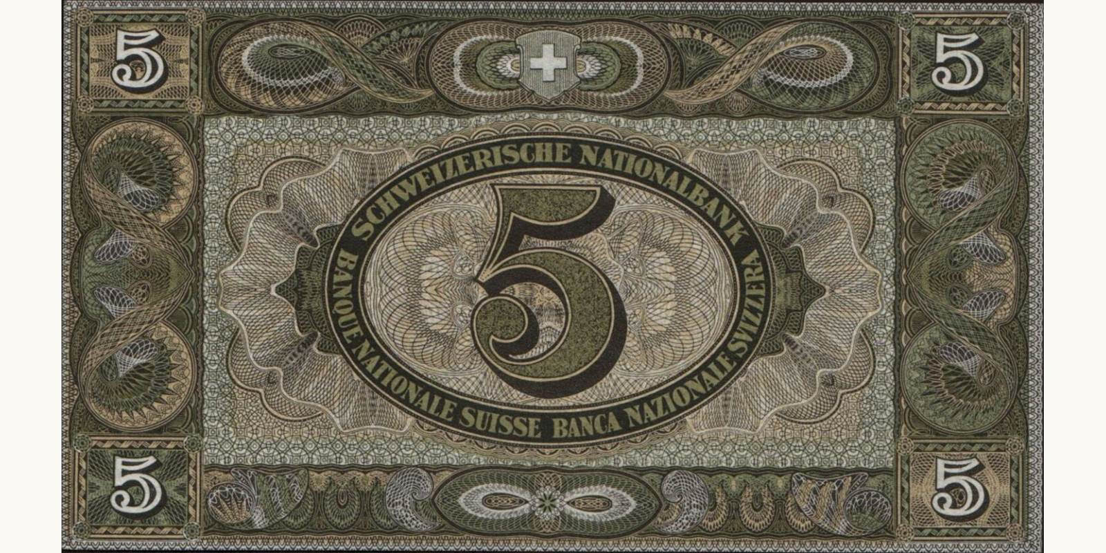 5 franc Switzerland 1944 — Back side
