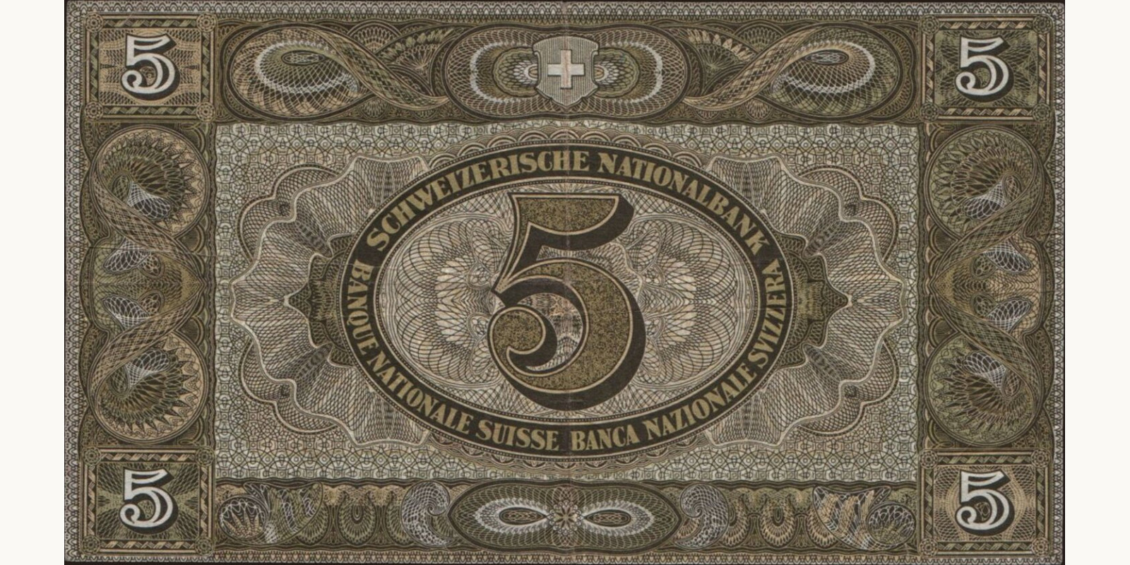 5 franc Switzerland 1952 — Back side