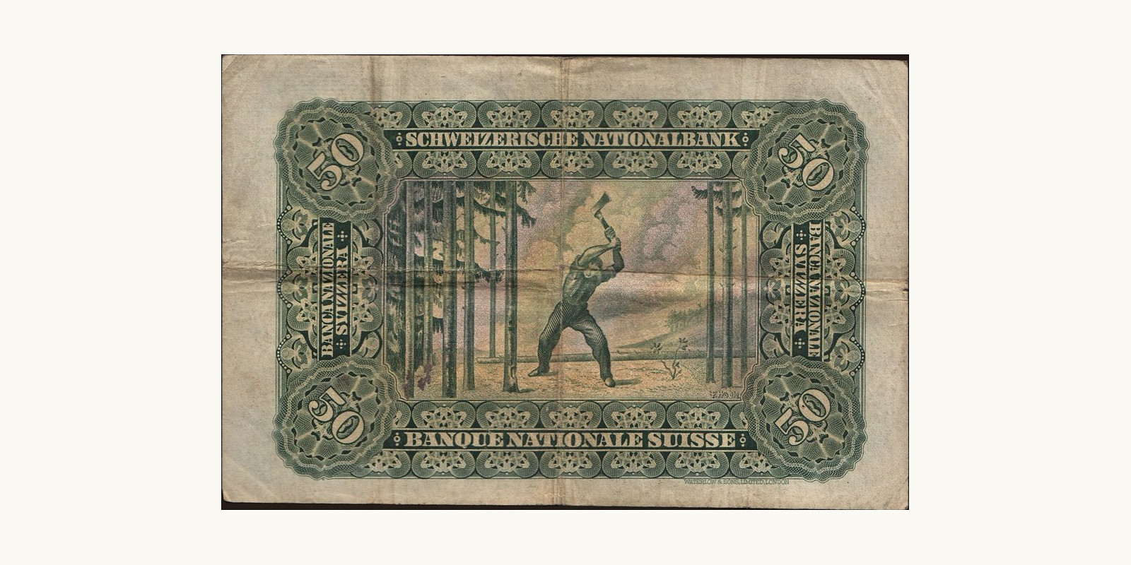 50 franc Швейцария 1924 — Оборотная сторона