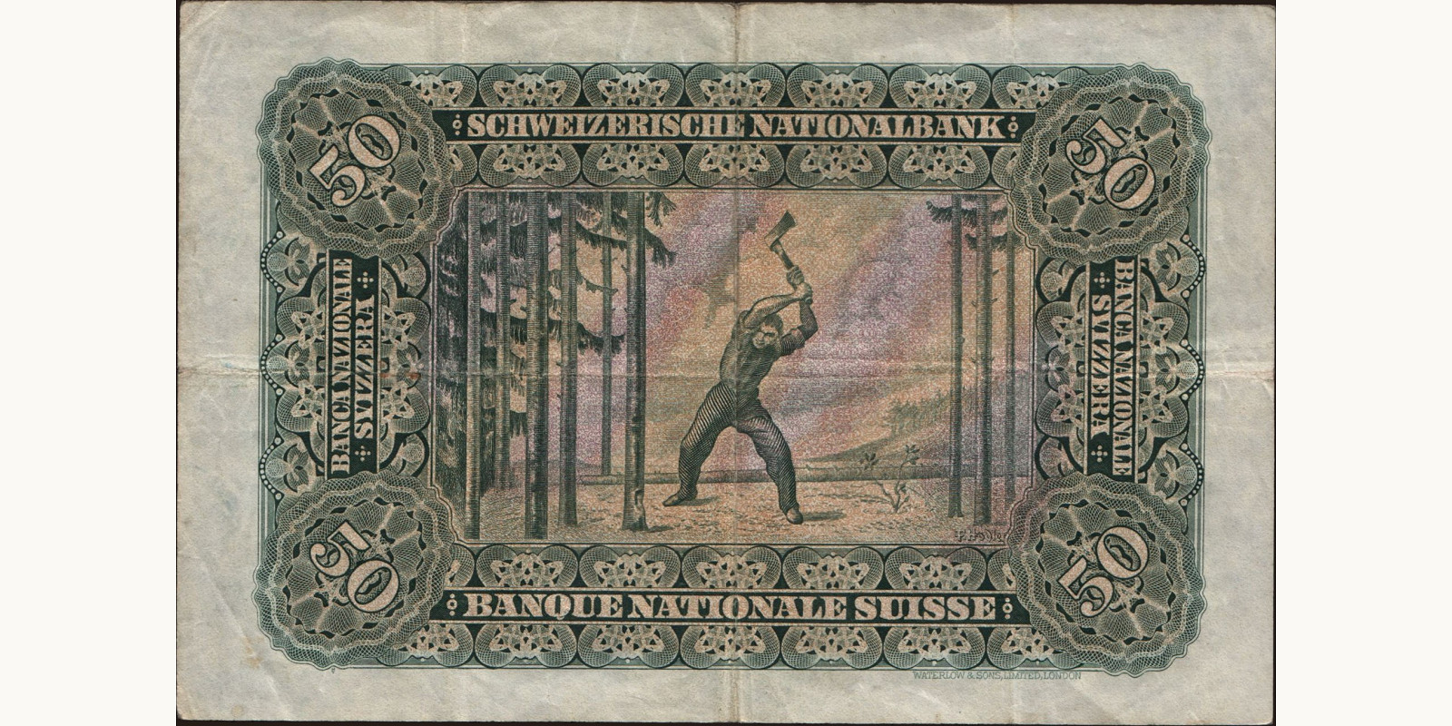 50 franc Швейцария 1941 — Оборотная сторона