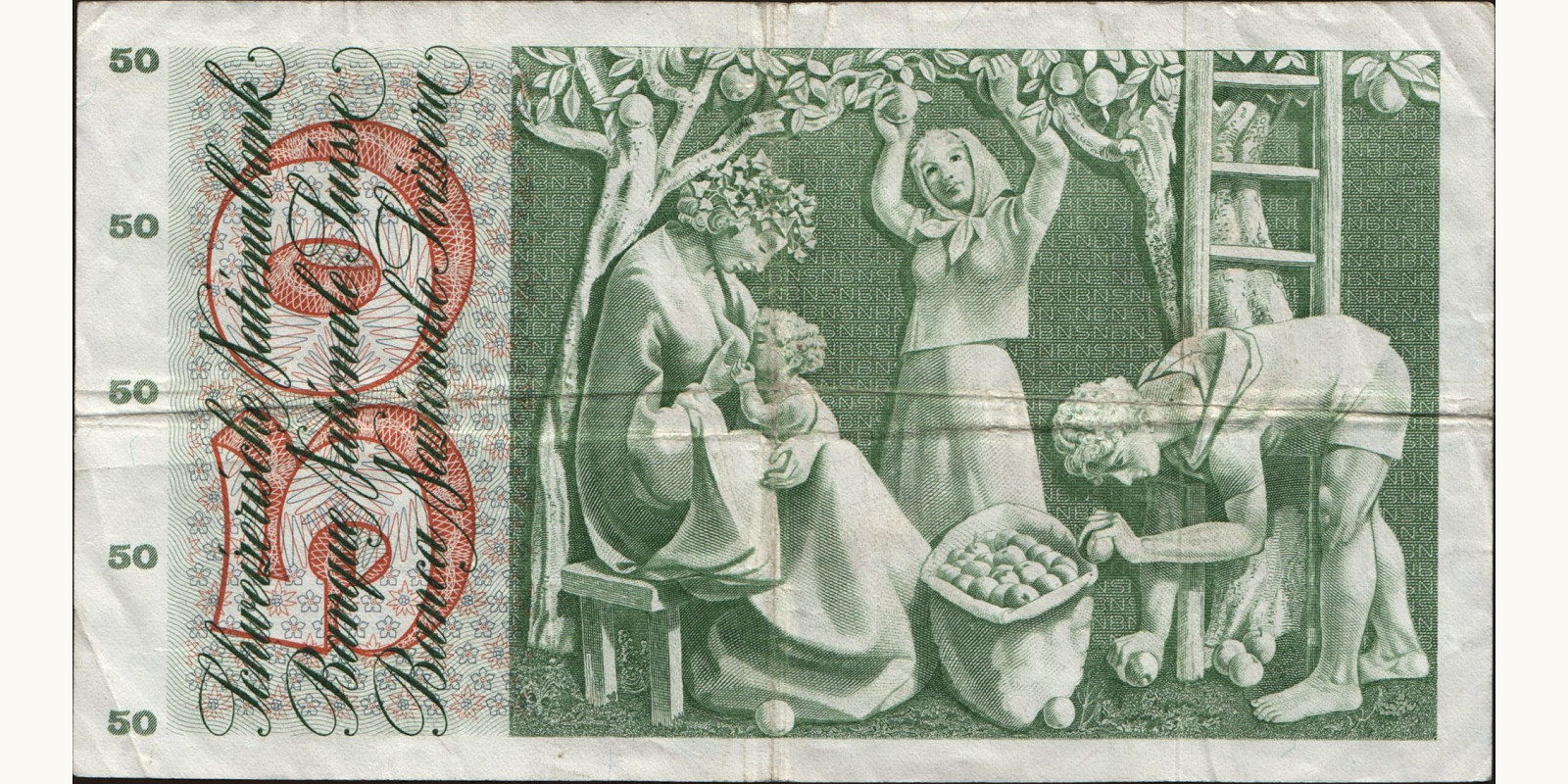50 franc Switzerland 1973 — Back side