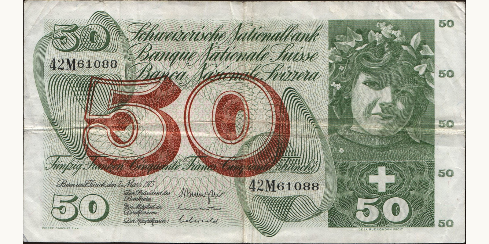 50 franc Switzerland 1973 — Front side