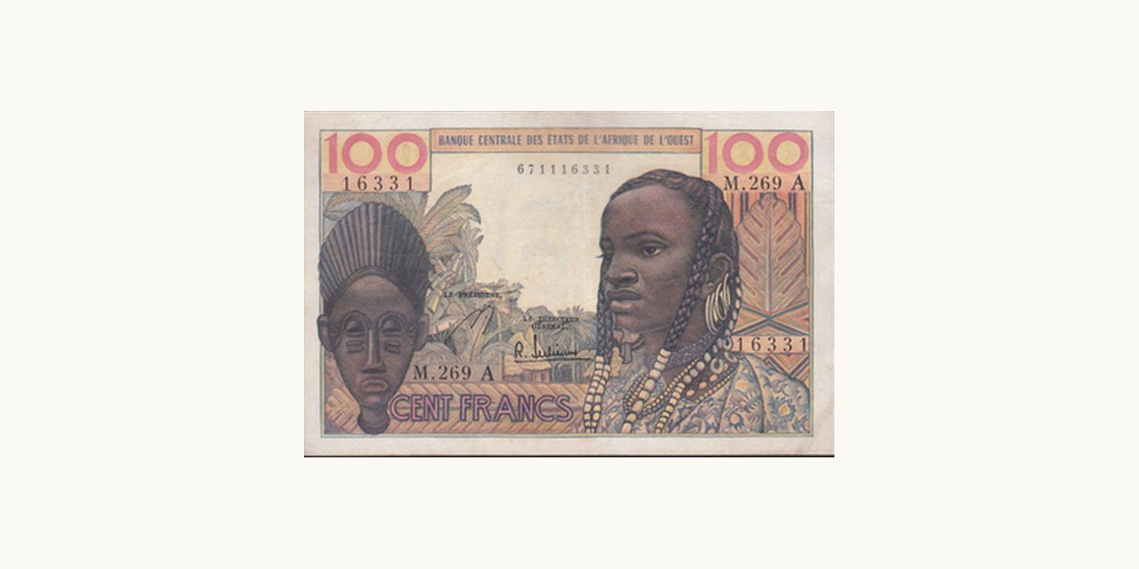 100 franc 1965