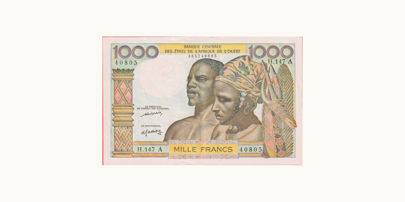 1000 francs 1959