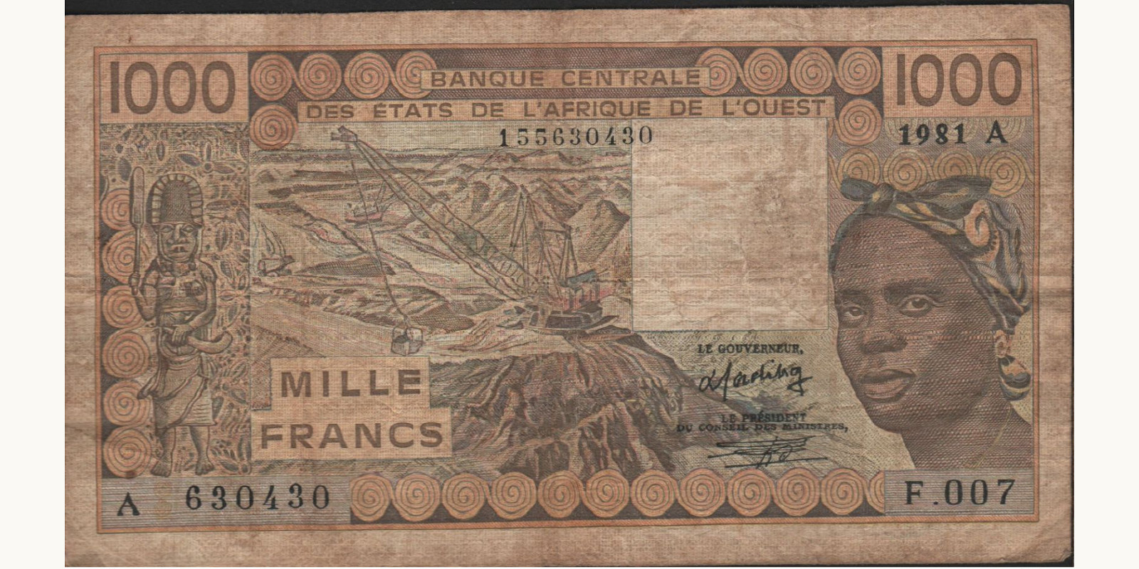 1000 francs 1981