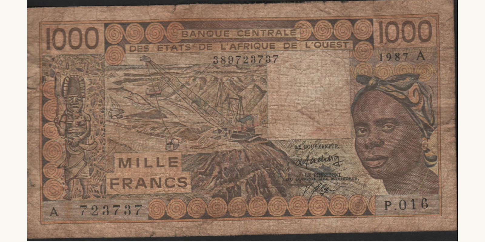 1000 francs 1987