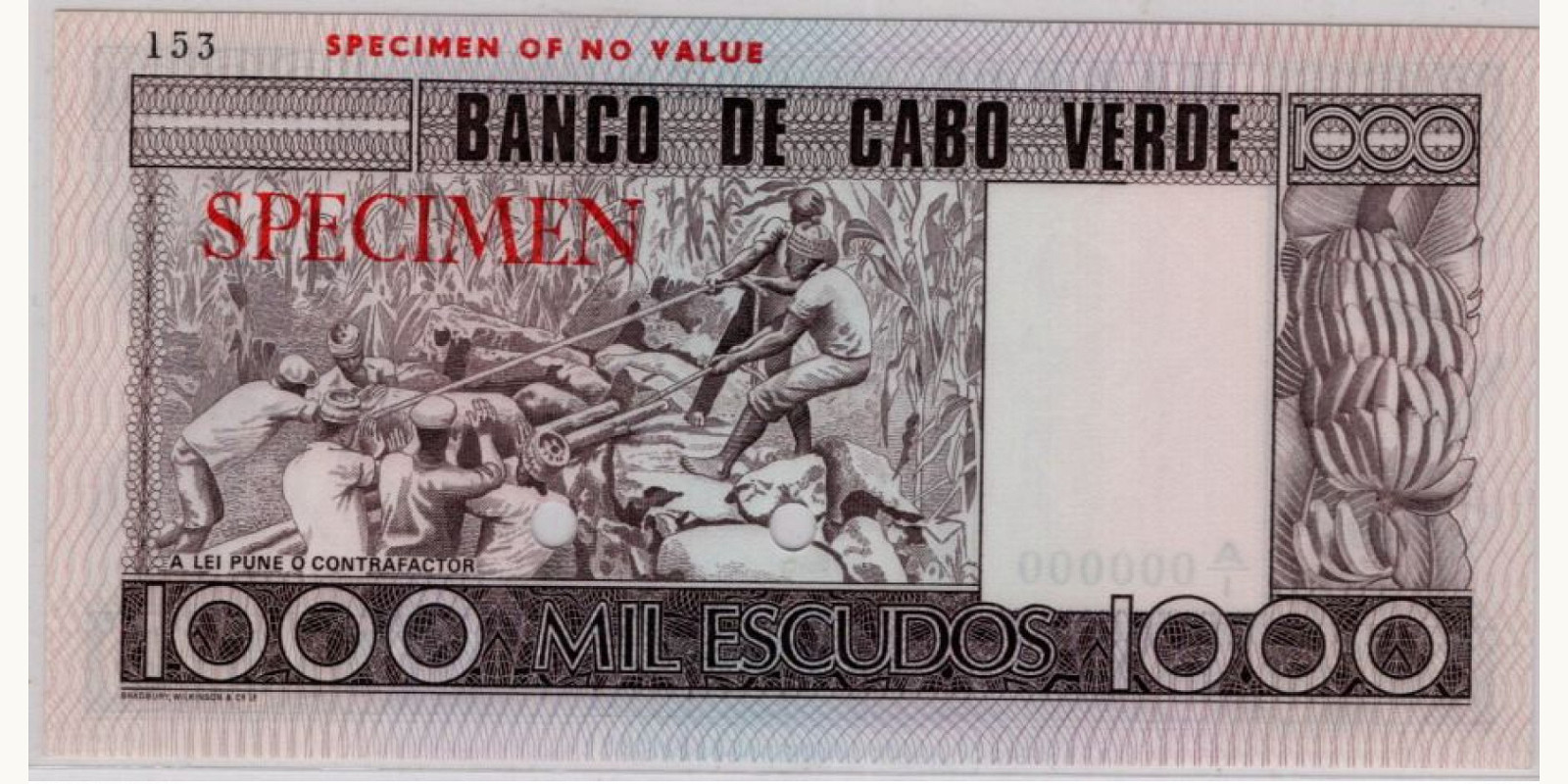 1000 escudos Cabo Verde 1977 — Back side
