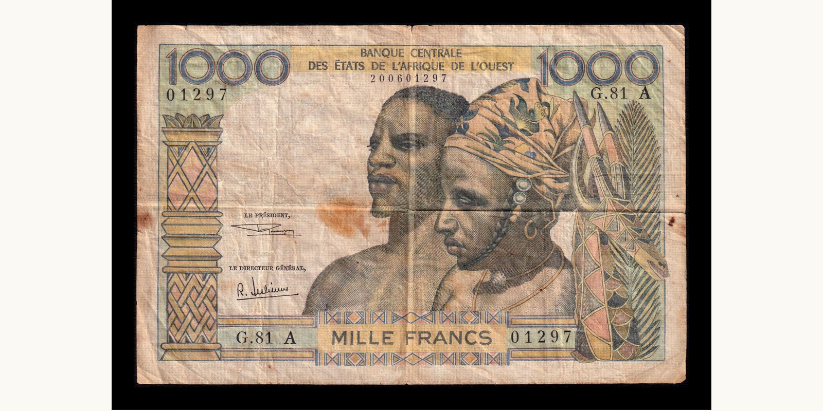 1000 francs 1968