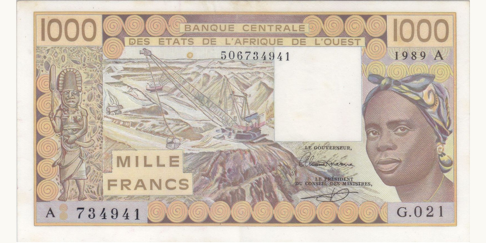 1000 francs 1989