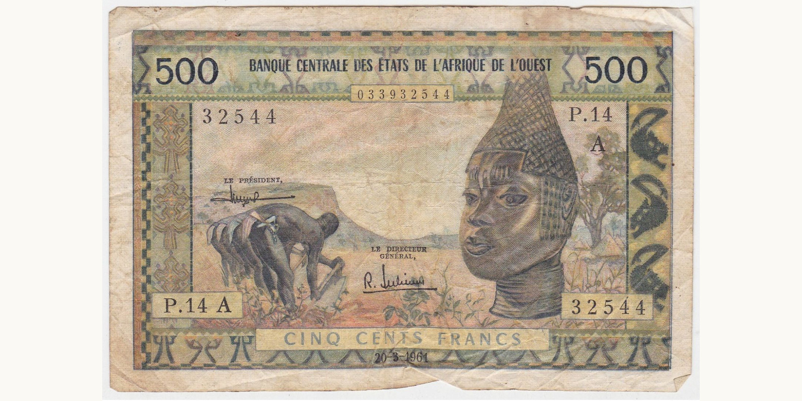500 francs 1961