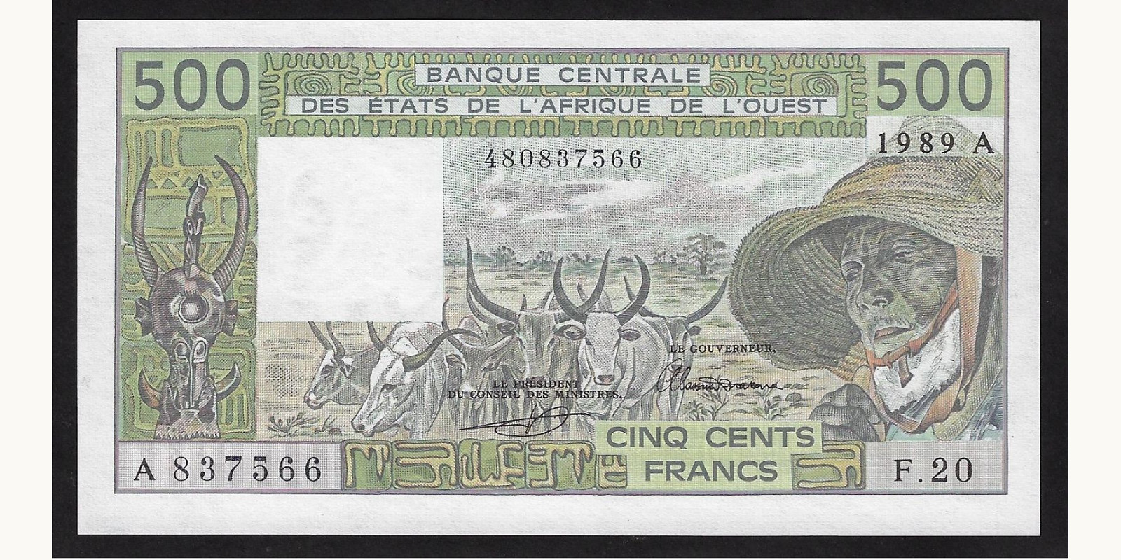 500 francs 1989