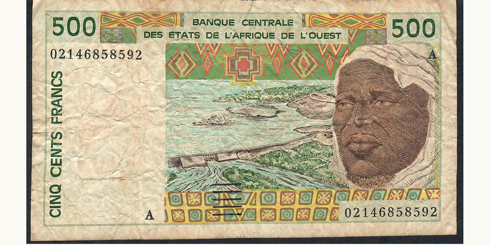 500 francs Cote d'Ivoire 1991 — Front side