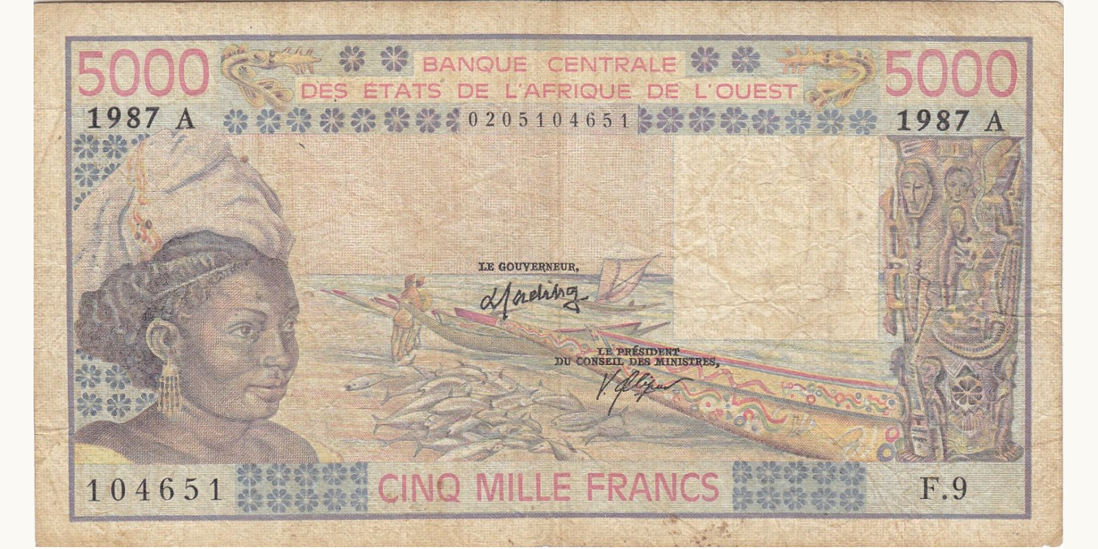 5000 francs 1987