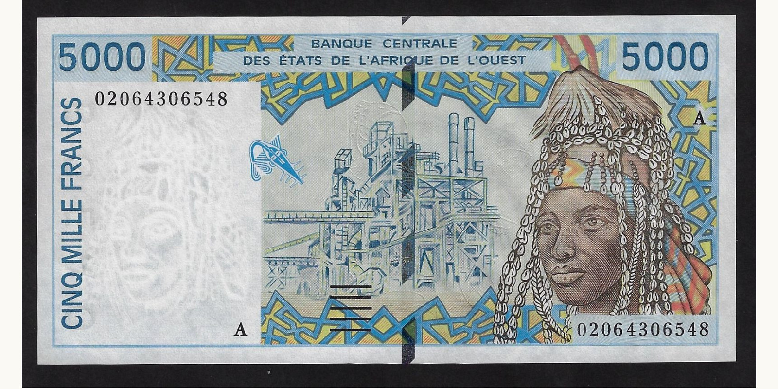 5000 francs Кот-д’Ивуар 2002 — Лицевая сторона