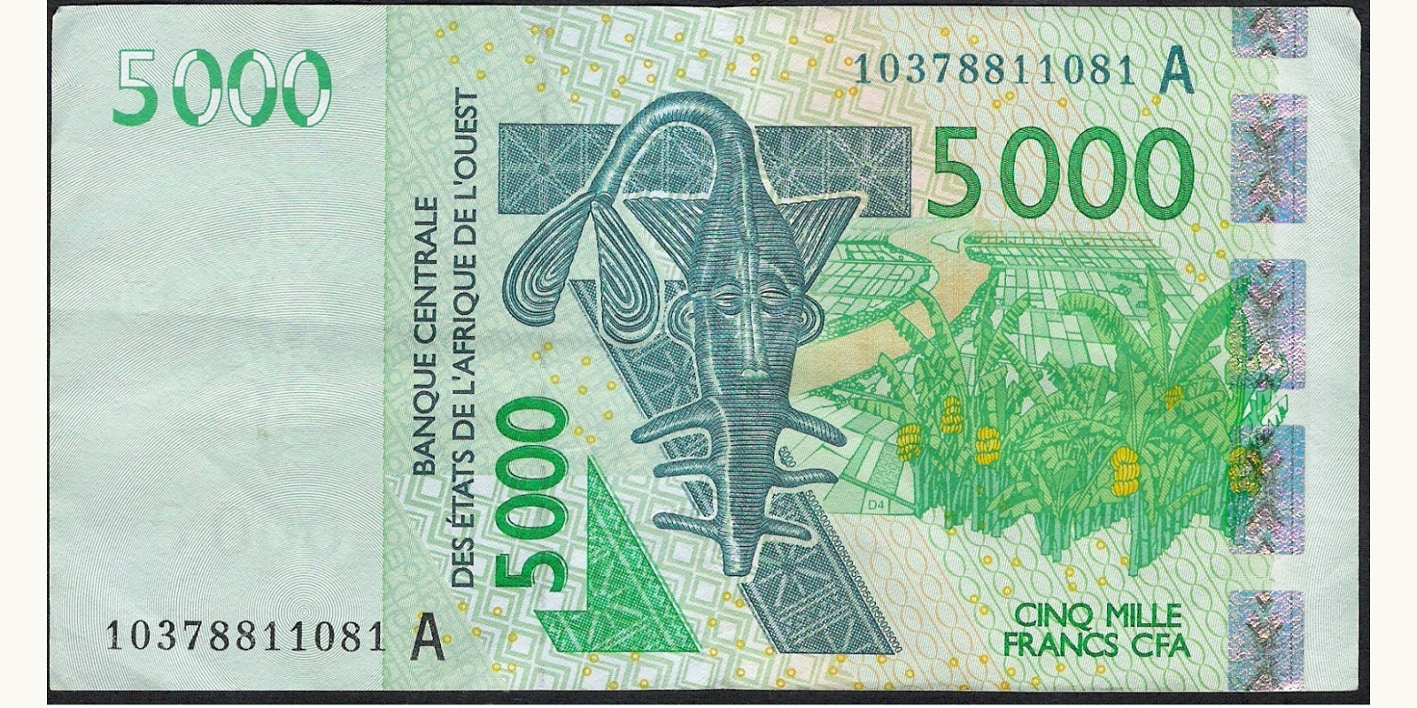 5000 francs Кот-д’Ивуар 2010 — Лицевая сторона