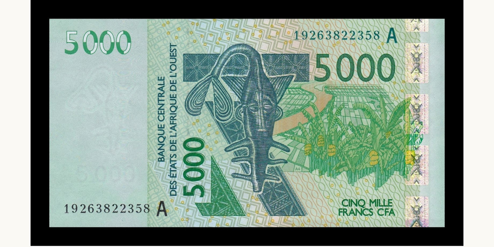 5000 francs Cote d'Ivoire 2019 — Front side