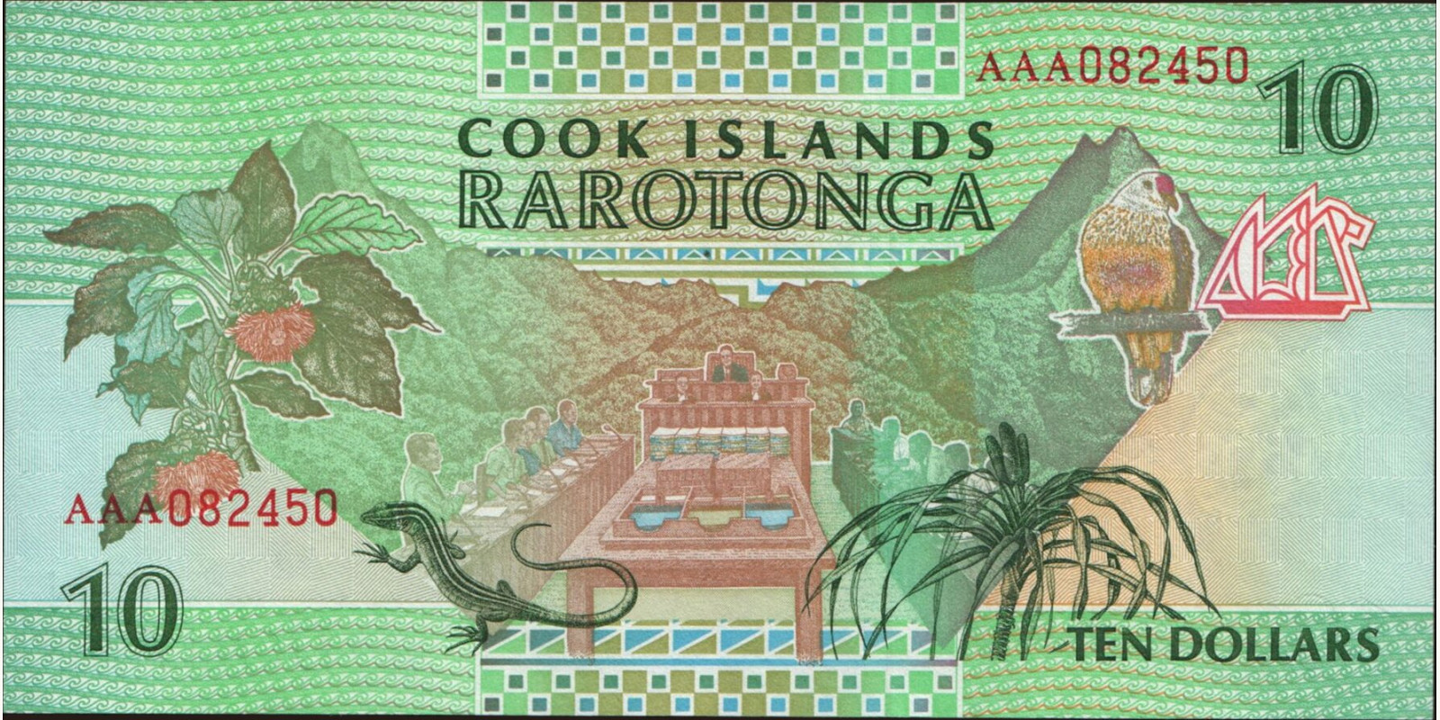10 dollars Cook Islands 1992 — Back side