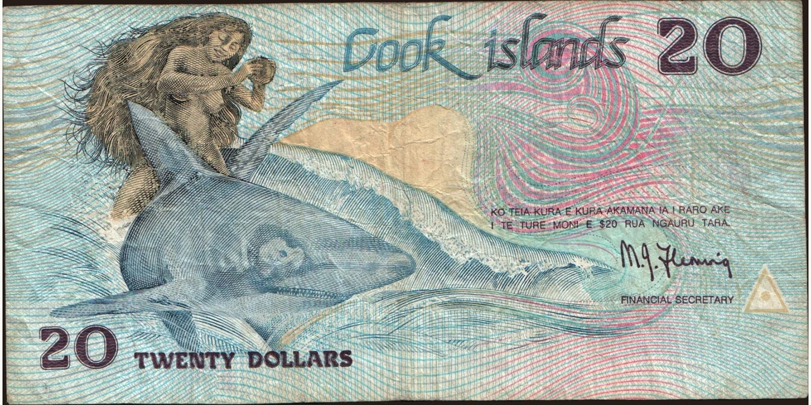 20 dollars о-ва Кука 1987 — Лицевая сторона