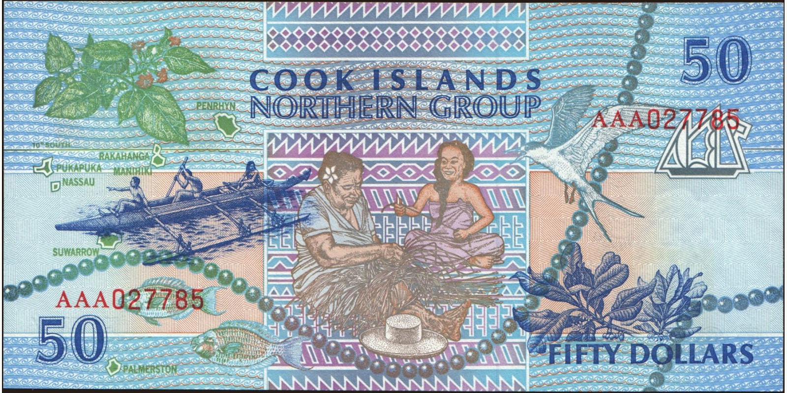 50 dollars Cook Islands 1992 — Back side