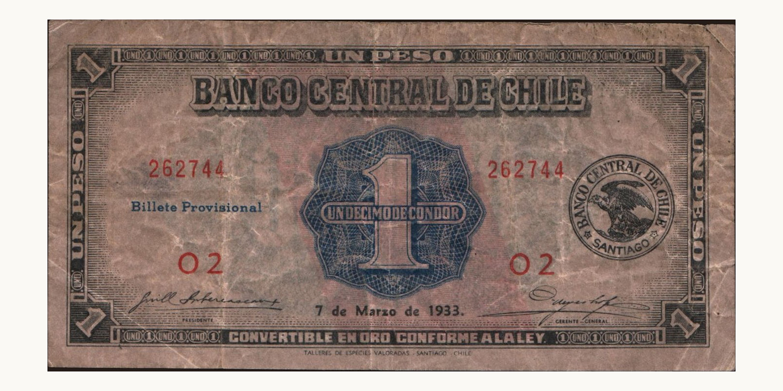 1 pesos 1933