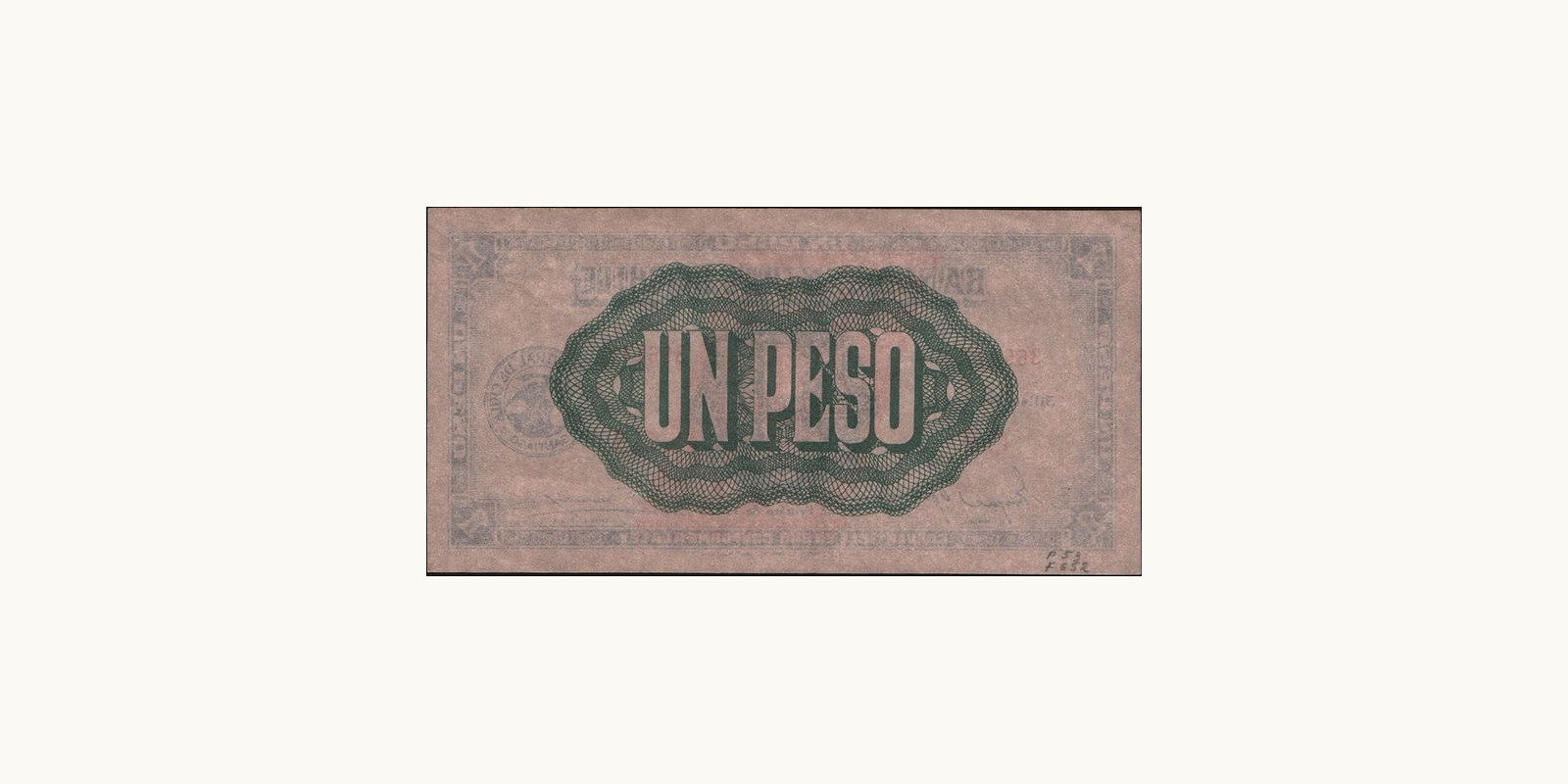 1 pesos Chile 1942 — Back side