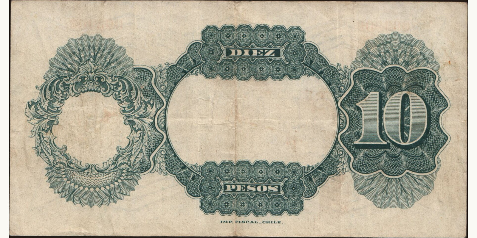 10 pesos Chile 1925 — Back side