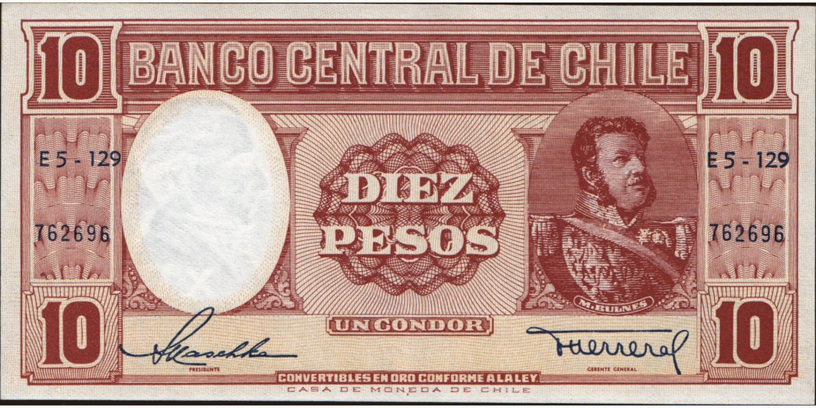 10 pesos 1958