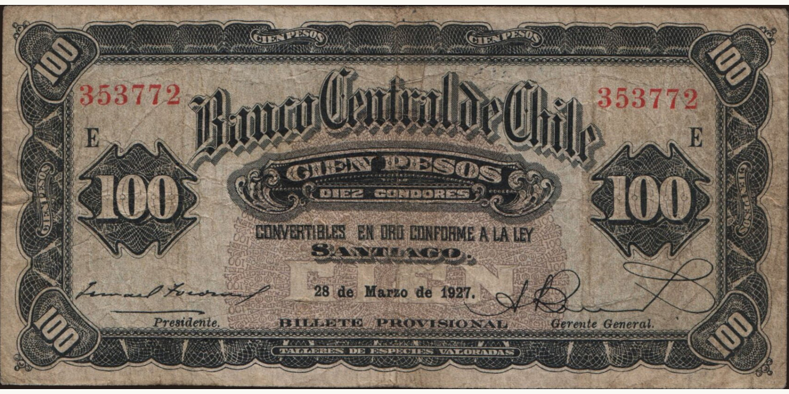100 pesos 1927