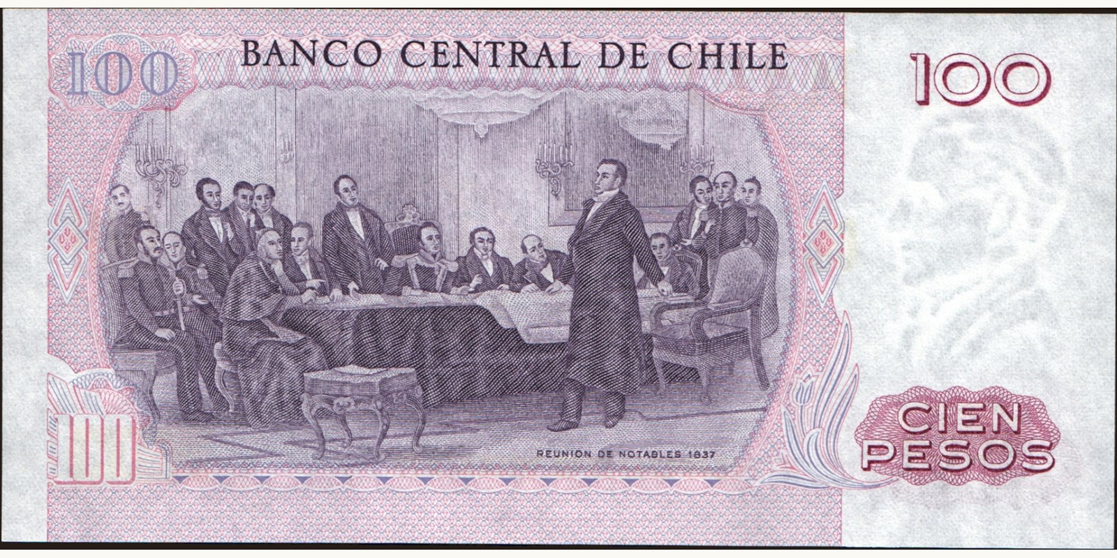 100 pesos Чили 1982 — Оборотная сторона
