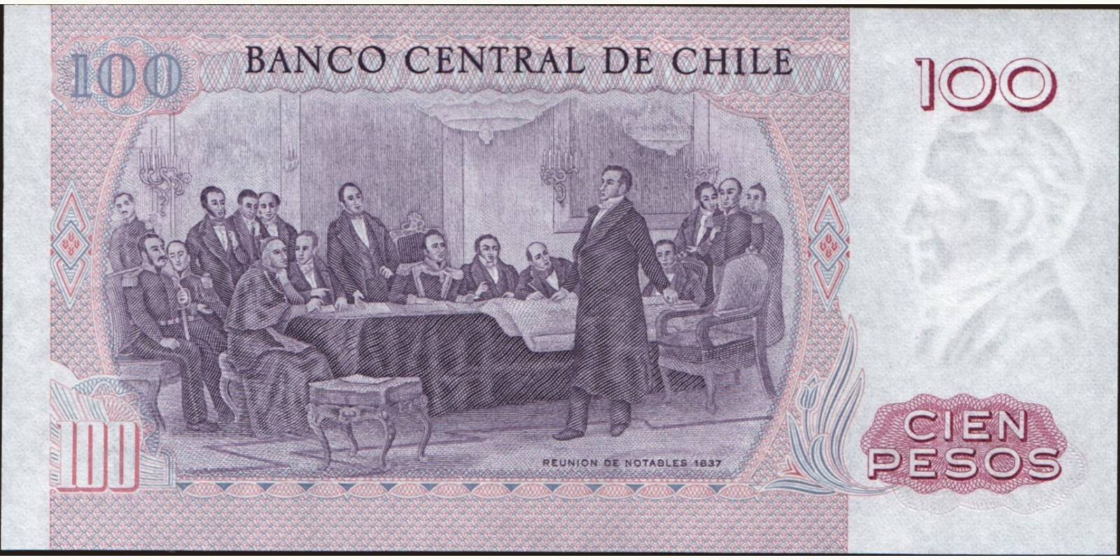 100 pesos Chile 1983 — Back side