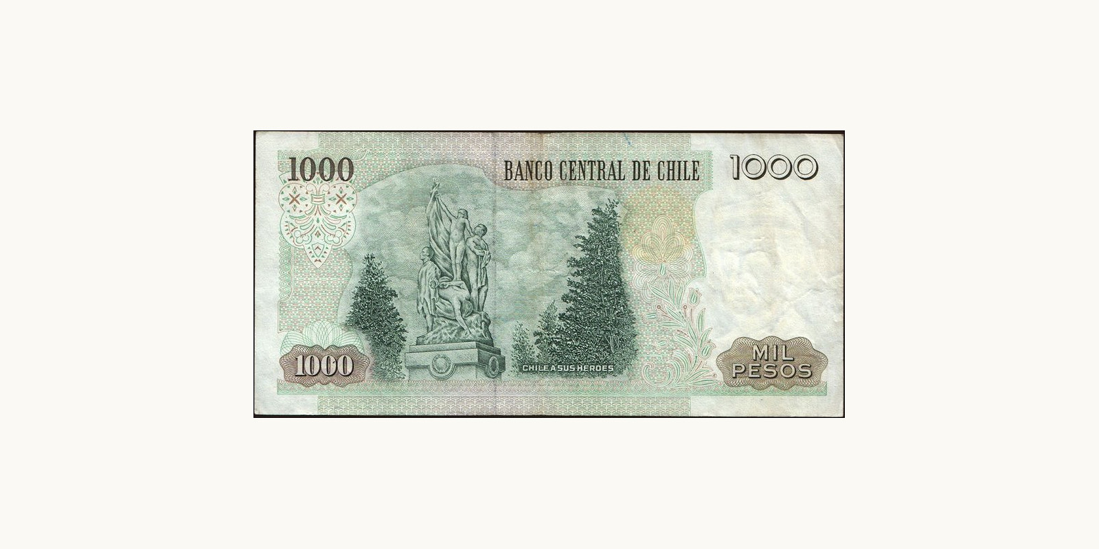 1000 pesos Чили 1993 — Оборотная сторона