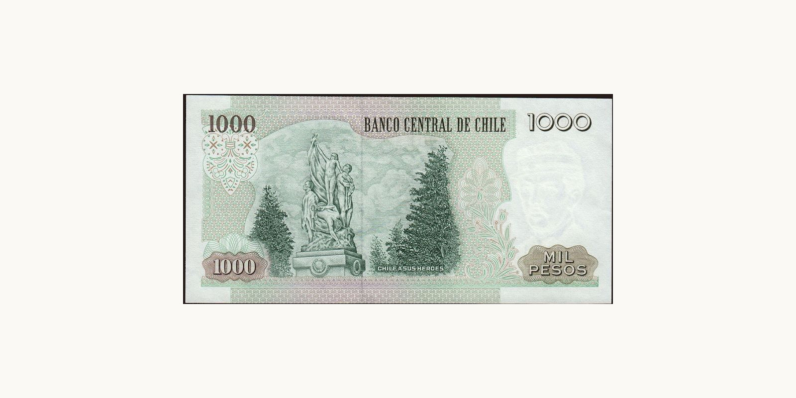1000 pesos Chile 1996 — Back side
