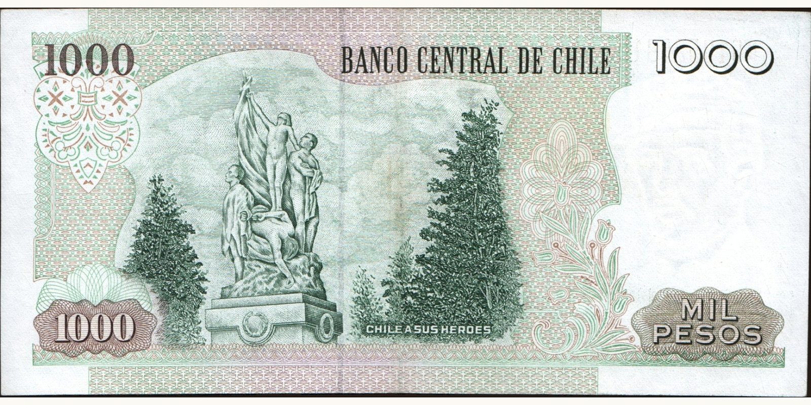1000 pesos Чили 2004 — Оборотная сторона