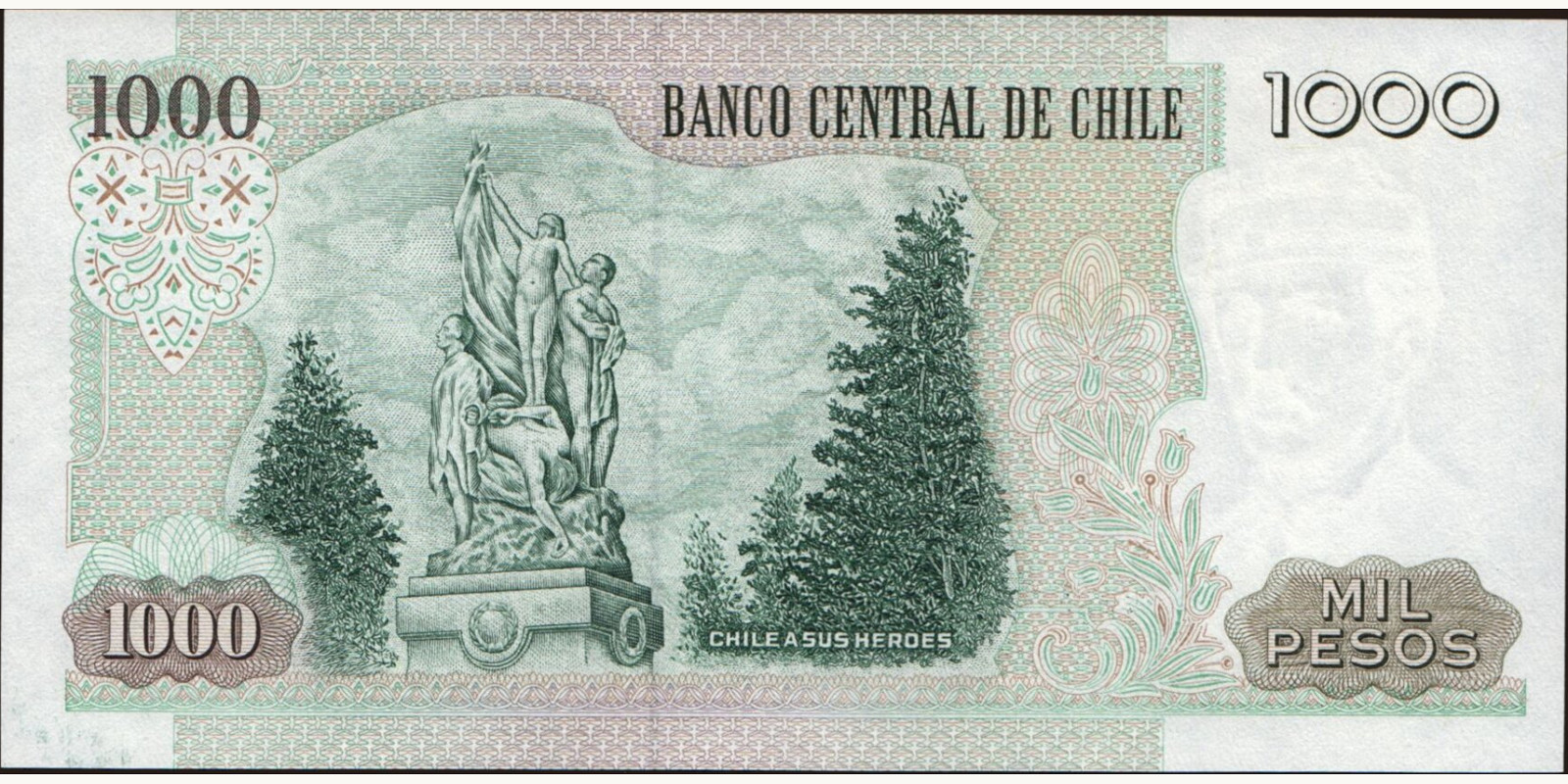 1000 pesos Чили 2005 — Оборотная сторона