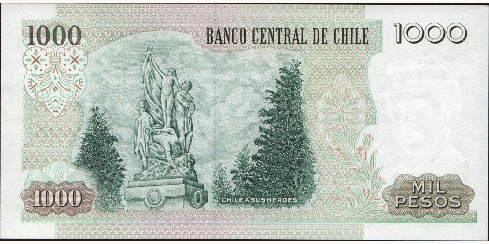 1000 pesos Чили 2006 — Оборотная сторона