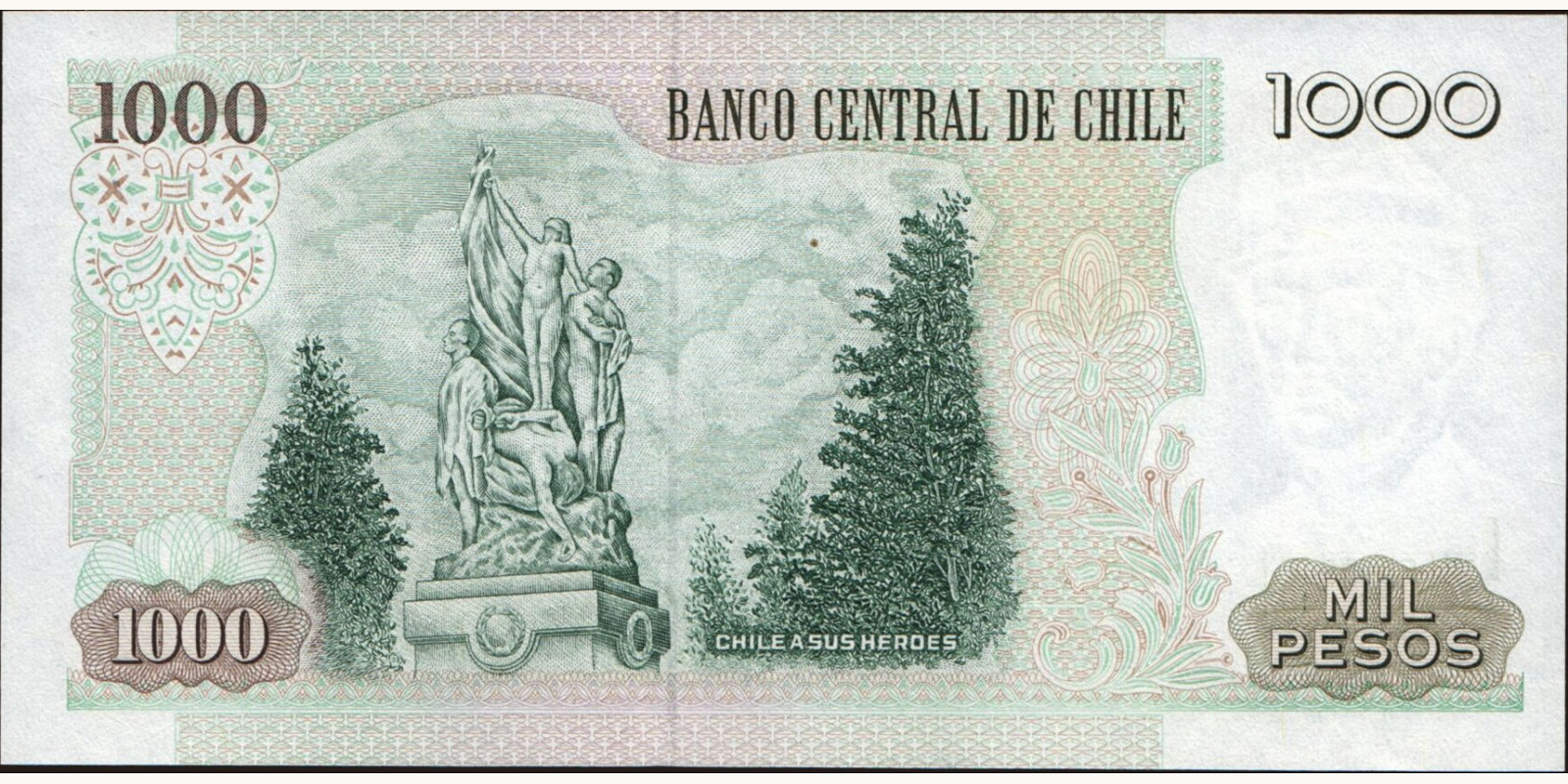 1000 pesos Chile 2007 — Back side