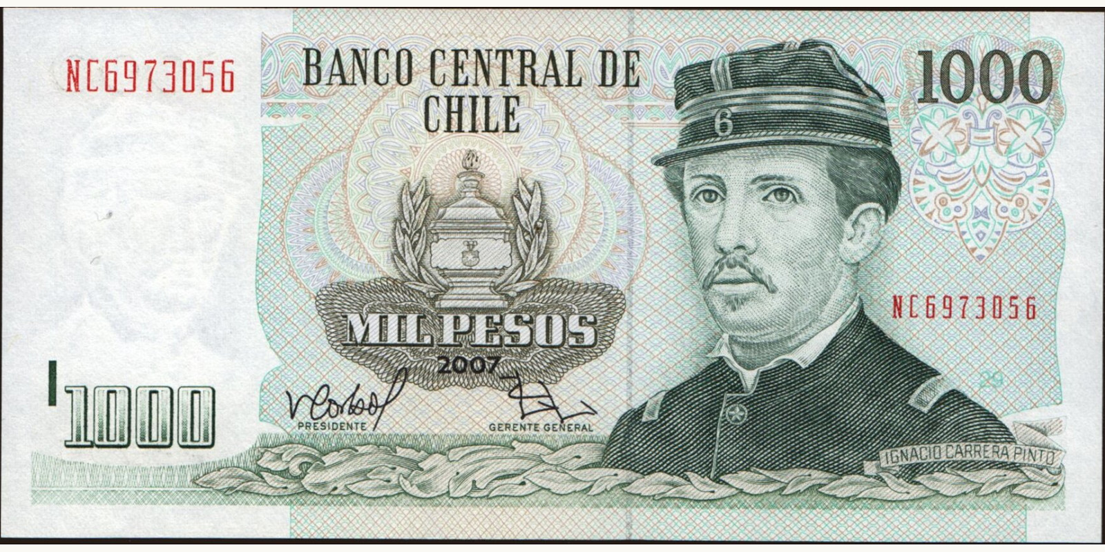 1000 pesos Chile 2007 — Front side