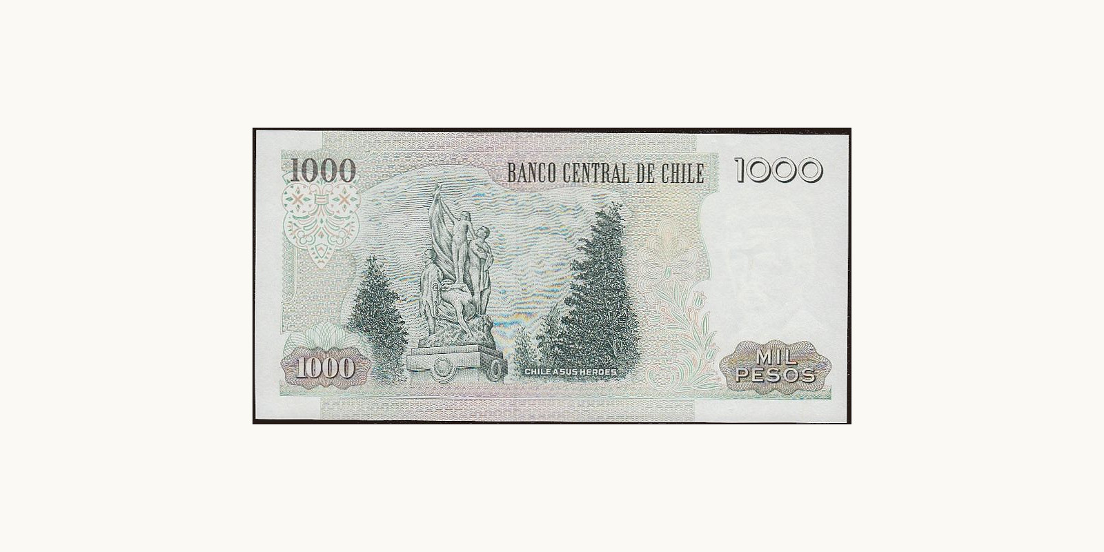 1000 pesos Chile 2008 — Back side