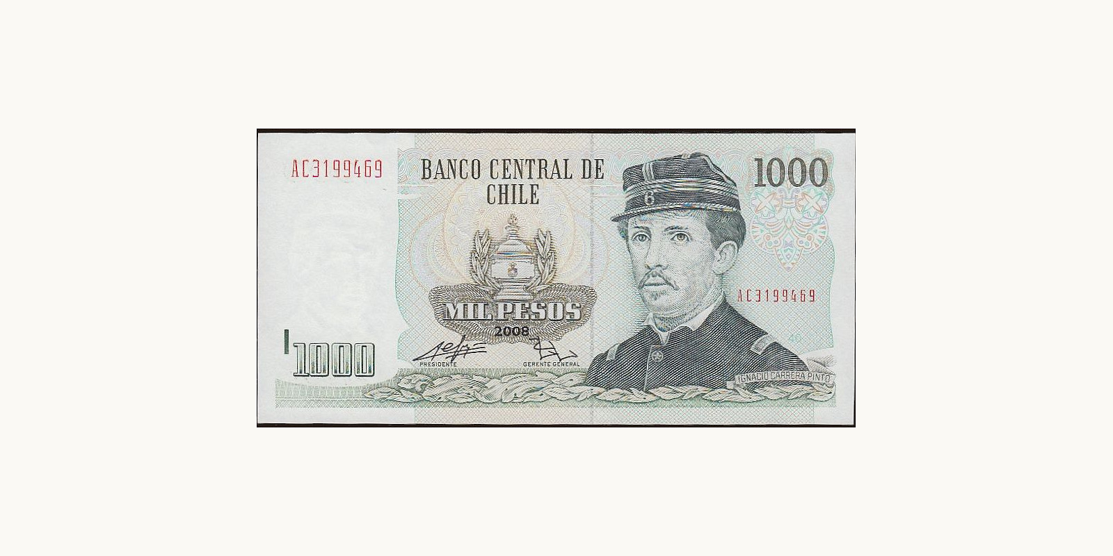 1000 pesos Chile 2008 — Front side