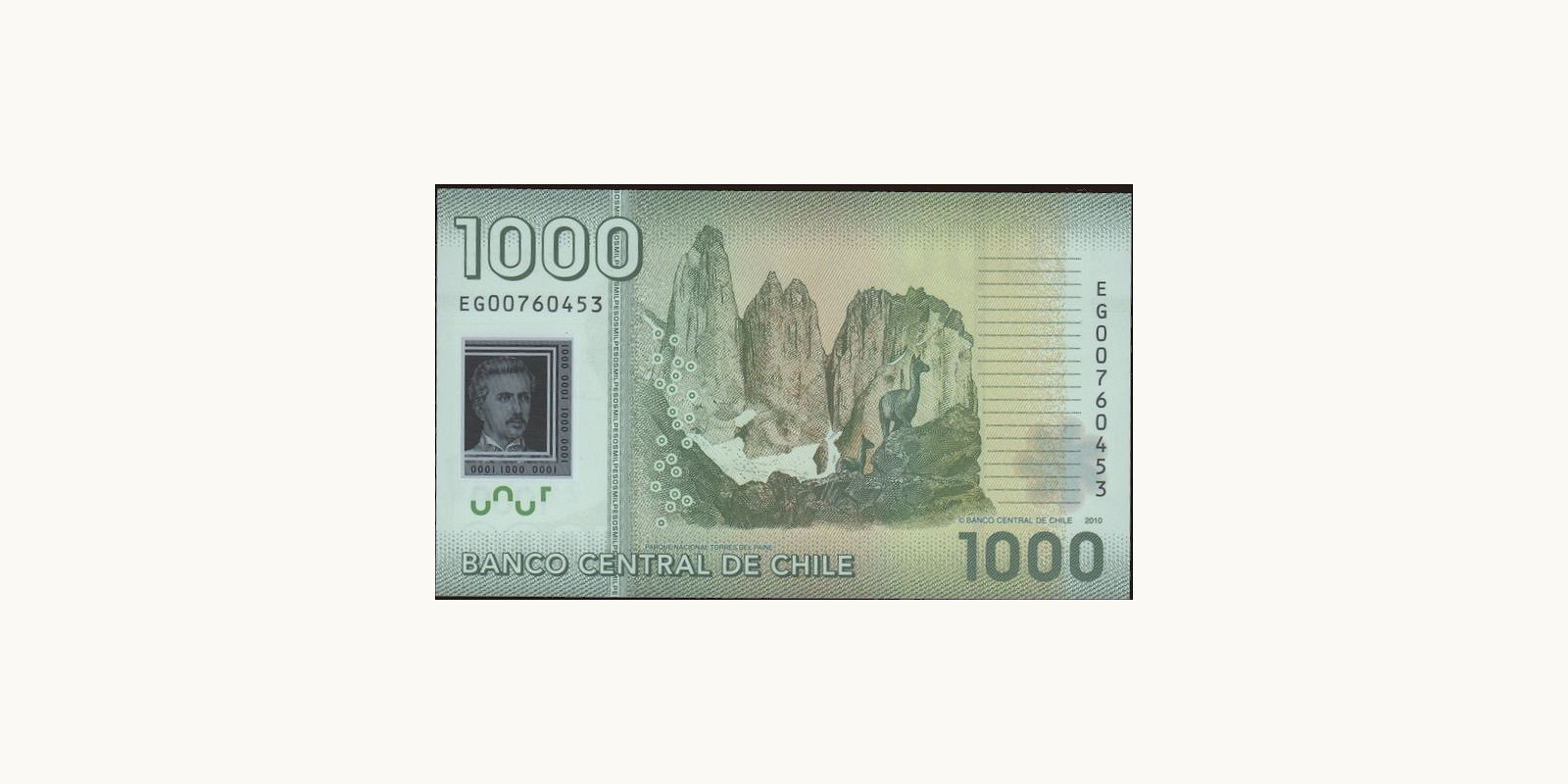 1000 pesos Чили 2010 — Оборотная сторона