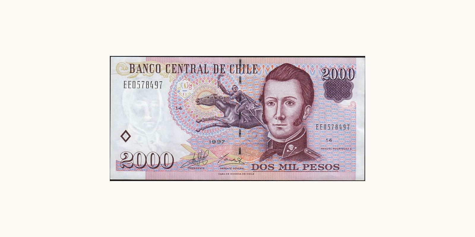 1997 pesos Чили 2000 — Лицевая сторона
